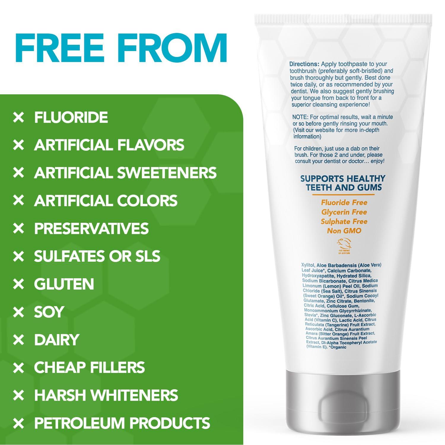 Great Oral Health Nano hydroxyapatite Toothpaste Fluoride-Free, Pro Mineralizer Toothpaste: Dentist Formulated Remineralizing Anti Cavity Xylitol Toothpaste, Enamel Support Sensitive Teeth Toothpaste Citrus Blast