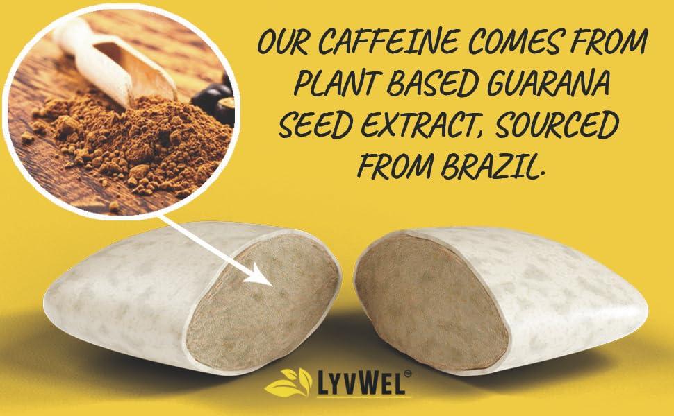 Lyvwel LyvWel Energy Gum | 100mg Caffeine per gem | All Natural | Sugar-Free Pre-Workout Boost: Your Essential Energy Supplement to Stay Awake- 3 Pack (Coffee)