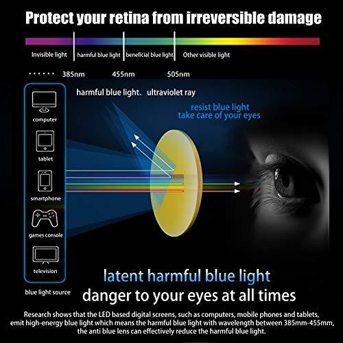 SOOLALA SOOLALA Anti-Blue Blocker Light Square Reading Glasses w/Leopard Arms, BlueGray +2.0