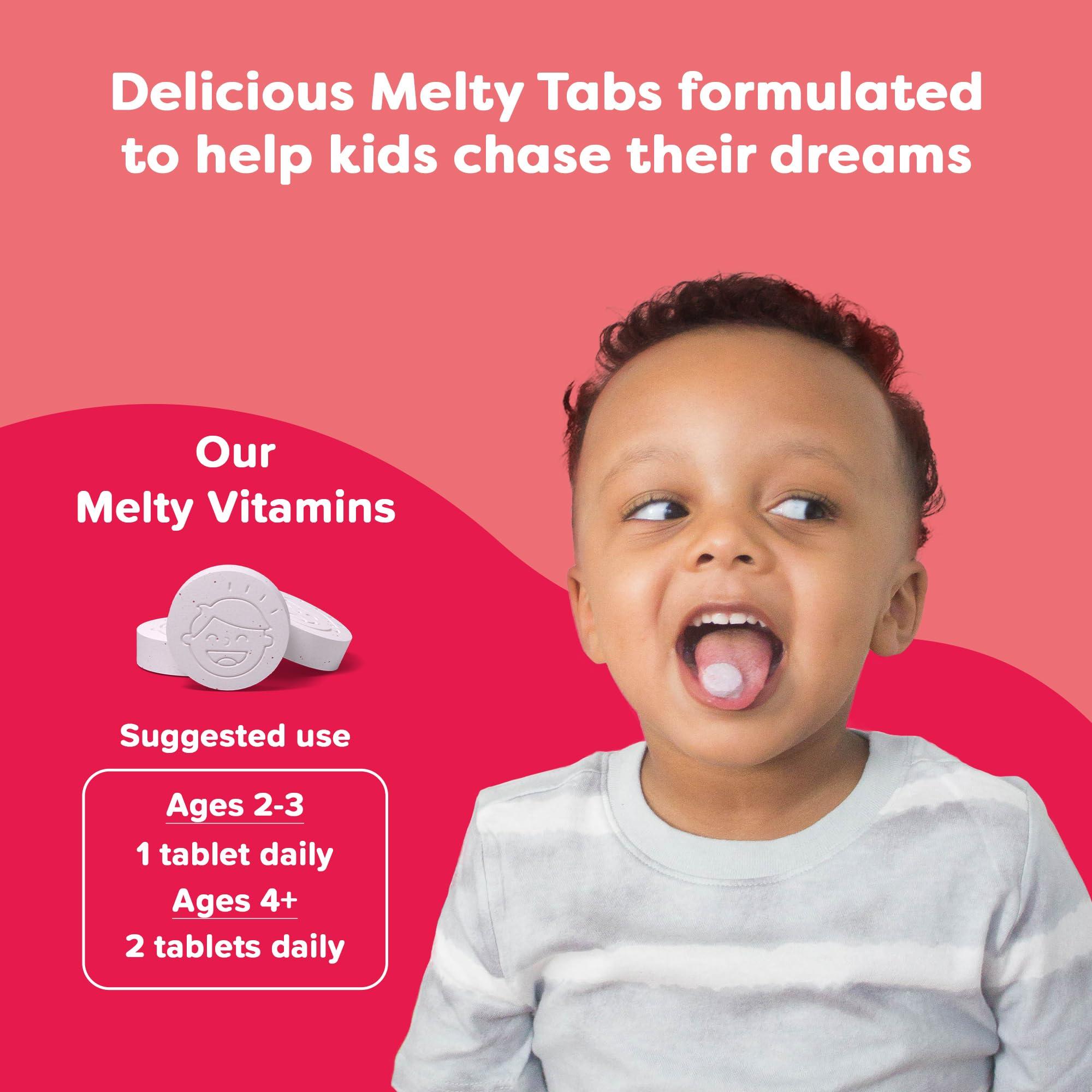 Renzo's Renzo's Iron Supplements for Kids, Dissolvable Vegan Iron Supplement with Vitamin C, Sugar Free, Oh-Oh-Oh Orange Flavor, 90 Melty Tabs
