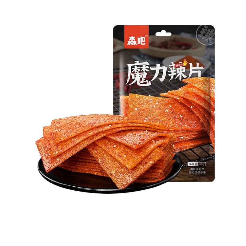 Zusemely Handmade Spicy Strips, Spicy Sticks 62G/Bag, La Tiao, Spicy Strip, Konjac,Casual Snacks Spicy Noodles Big Spicy Stick Spicy Vegetarian, Chinese snacks, Asian food snacks (Hot rod,1 bag)