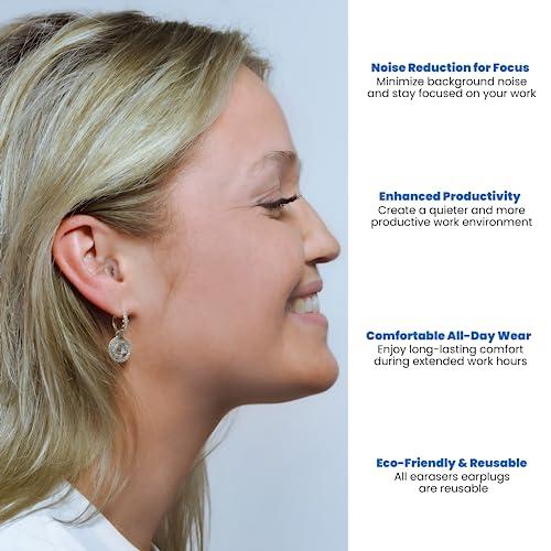 Earasers Earplugs EARasers Safety Earplugs - Reusable Ear plugs For Work - 31dB (Medium)
