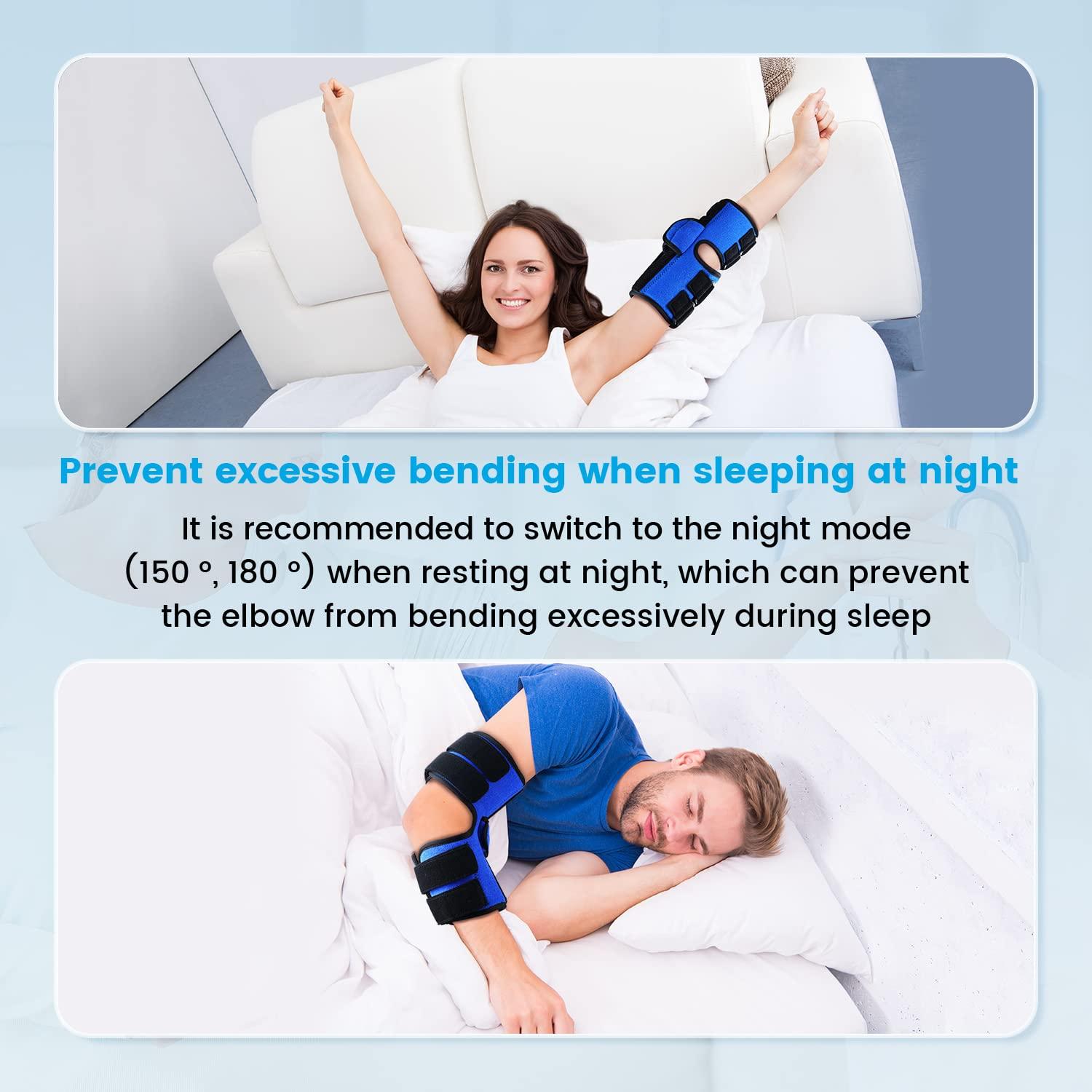 Sylong Elbow Splint, Elbow Brace for Cubital Tunnel Syndrome and Ulnar Nerve Entrapment,New Upgraded with 4 Angles Adjustable,Fixed Elbow,Prevent Excessive Bending,for Men,Women,fits Left and Right Arm -L/XL