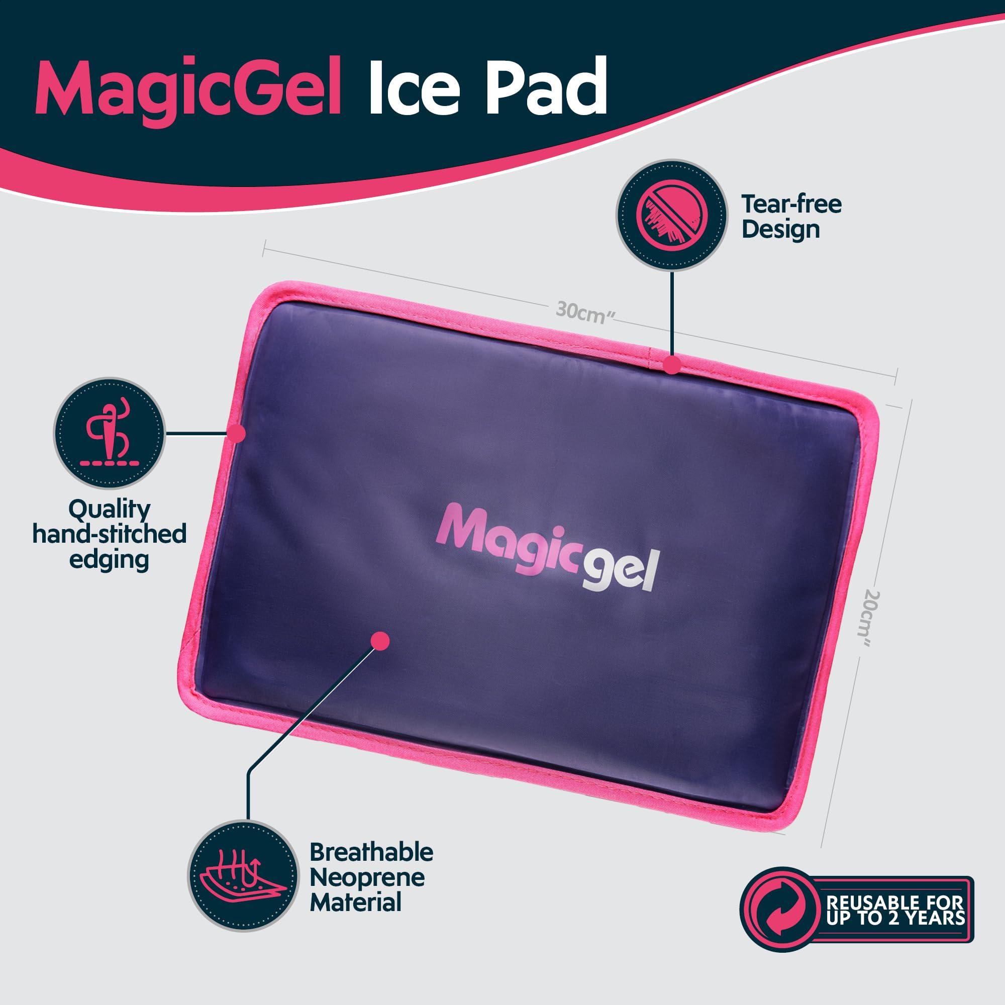 Magic Gel Magic Gel Premium Ice Pack - Reusable Gel Ice Pack (11.8\" x 7.8\") for Icing Injuries, Pain Relief, Cold Compress for Reducing Swelling - FSA HSA Eligible - | Flexible & Foldable 1 Count (Pack of 1)