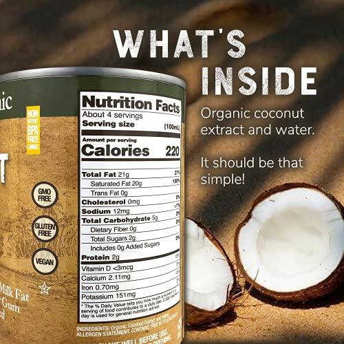 Nature\'s Greatest Foods Organic Coconut Cream by Natures Greatest Foods - 13.5 Oz - No Guar Gum, No Preservatives Gluten Free, Vegan and Kosher - 20-22% Coconut Milk Fat, Unsweetened (Pack of 12)