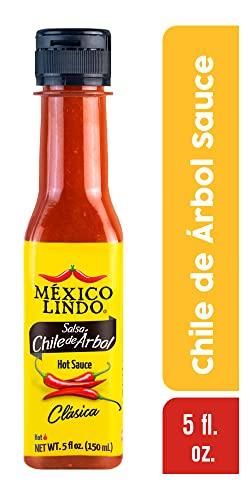 MEXICO LINDO Mexico Lindo Chile de Arbol Hot Sauce Ingredients | 12,190 Scoville Level | Classic Flavor | 5 Fl Oz Bottles (Pack of 12)