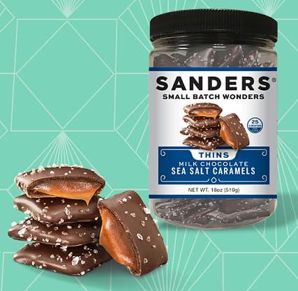 Sanders Sanders Milk Chocolate Sea Salt Caramel Thins Tub 18 oz. 2-Pack (2 x 18 oz. tub)