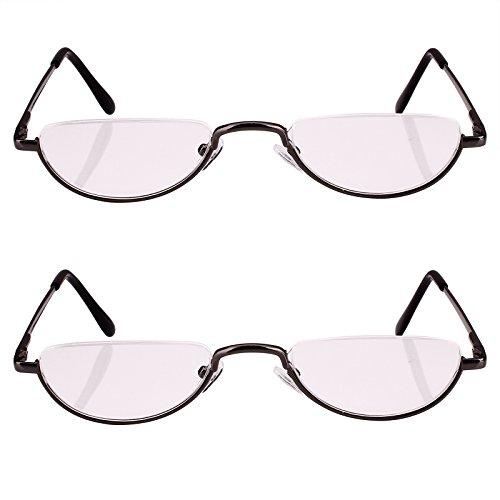 Bestum Bestum 2 Pack Reading Glasses for Mens and Womens - Comfortable Metal Frame with Spring Hinge - Pack of 2 Readers (2 Pack Grey, 1.75)