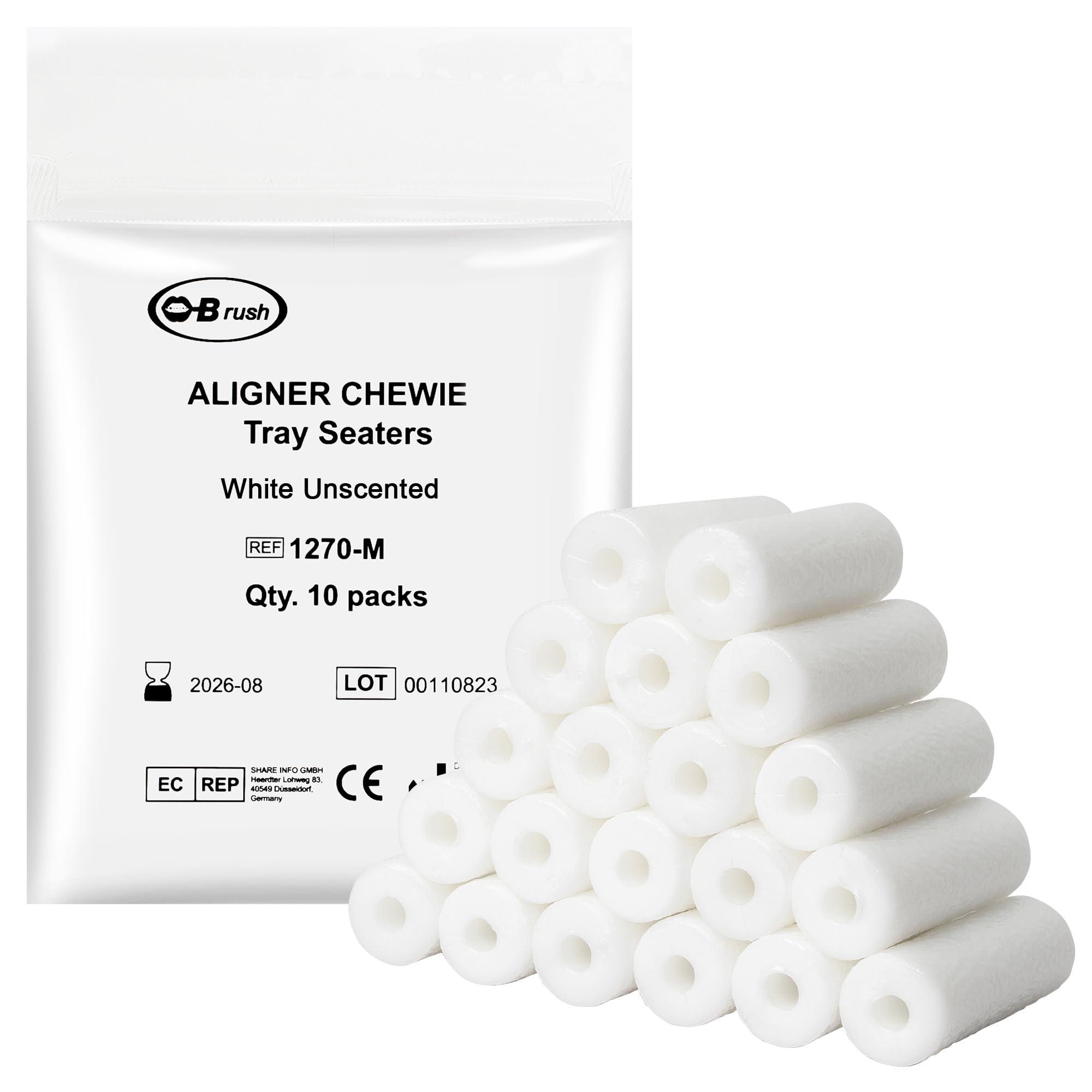 B Rush 20 Pcs Chewie For Invisalign Aligners, Aligner Tray Seaters For Invisible Braces, Dental Aligner Trays Seater Chewie, Orthodontic Aligners Teeth Chompers Unscented Flavor Pack Of 2 (Unscented)