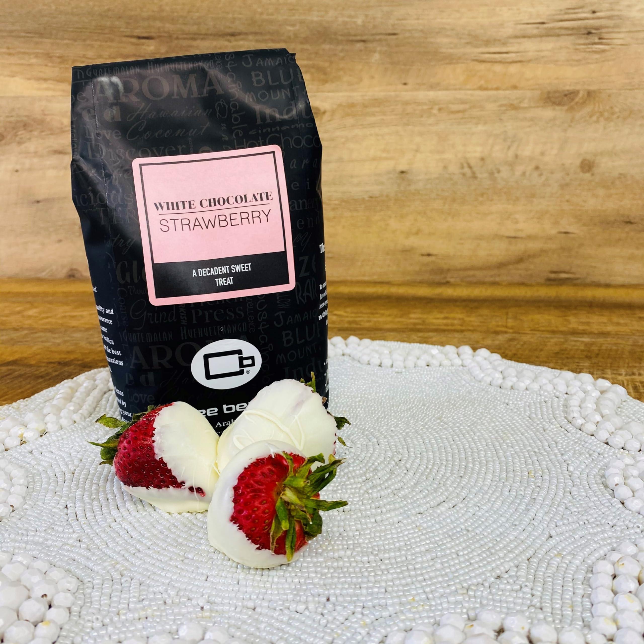 Coffee Beanery White Chocolate Strawberry by Coffee Beanery | 12oz Flavored Whole Bean Coffee Medium Roast Coffee | 100% Specialty Arabica Coffee Whole Bean | Gourmet Coffee Whole Beans