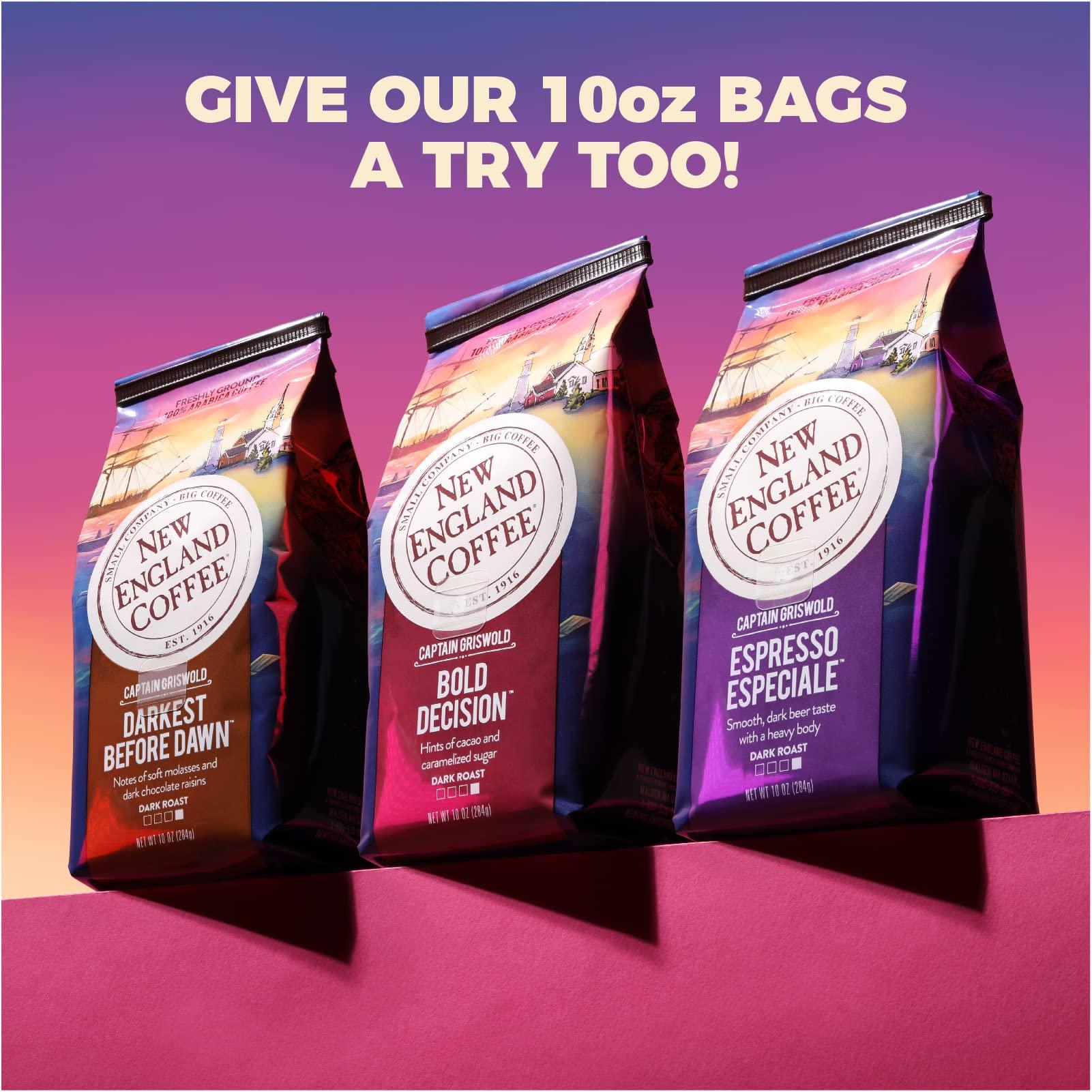 New England Coffee New England Coffee Bold Decision Dark Roast Ground Coffee, 10oz Bag (Pack of 1)