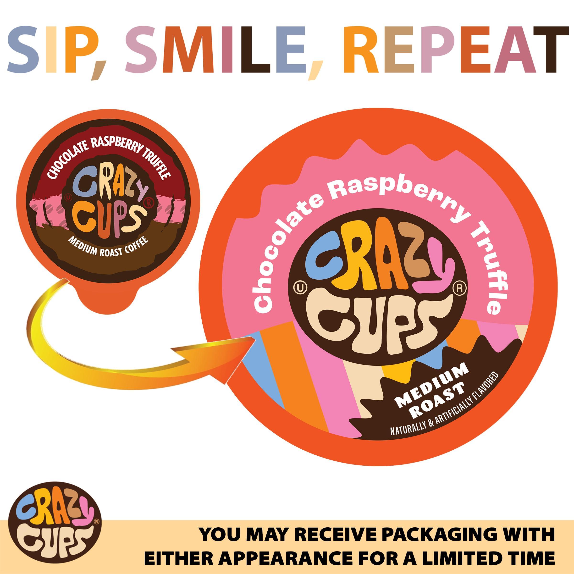 Crazy Cups Crazy Cups Flavored Coffee for Keurig K-Cup Machines, Chocolate Raspberry Truffle, Hot or Iced Drinks, 22 count Single Serve, Recyclable Pods(Pack of 1)