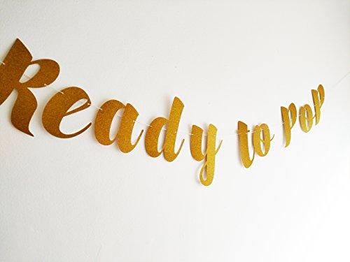 PinkFish Shop Ready to Pop Banner for Baby Shower in Gold Glitter (Prestrung) Sprinkle Gender Reveal Twins