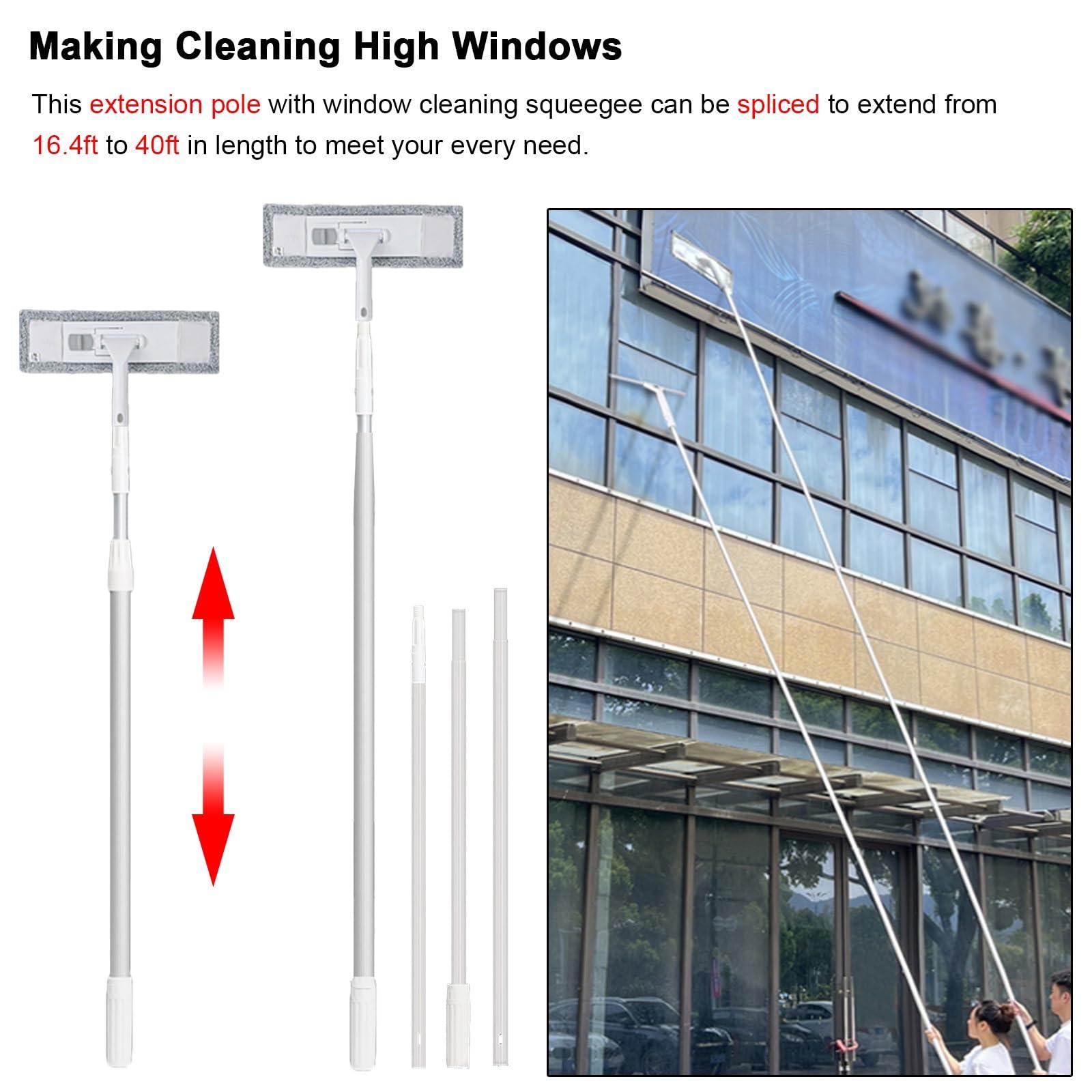 AMUFJJ AMUFJJ Extra Long Window Cleaning Pole, 16 20 25 Feet 30 35 40 FT Window Washing Kit for Malls/Apartment, Glass Cleaner Tool for Tiles/Shower Glass Doors(Length 7.7m/25.3ft)