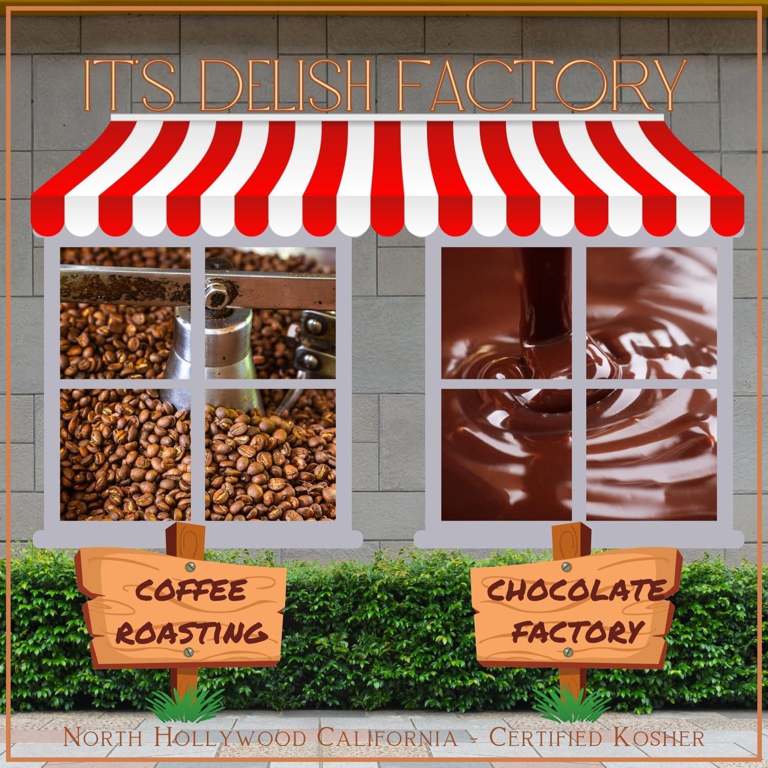 It's Delish Dark Chocolate Covered Espresso Beans - by It\'s Delish, 1 Lb Bag | Coffee Lovers Snack | Gourmet Chocolates Candy Snacks | Made in USA, Vegan, Kosher