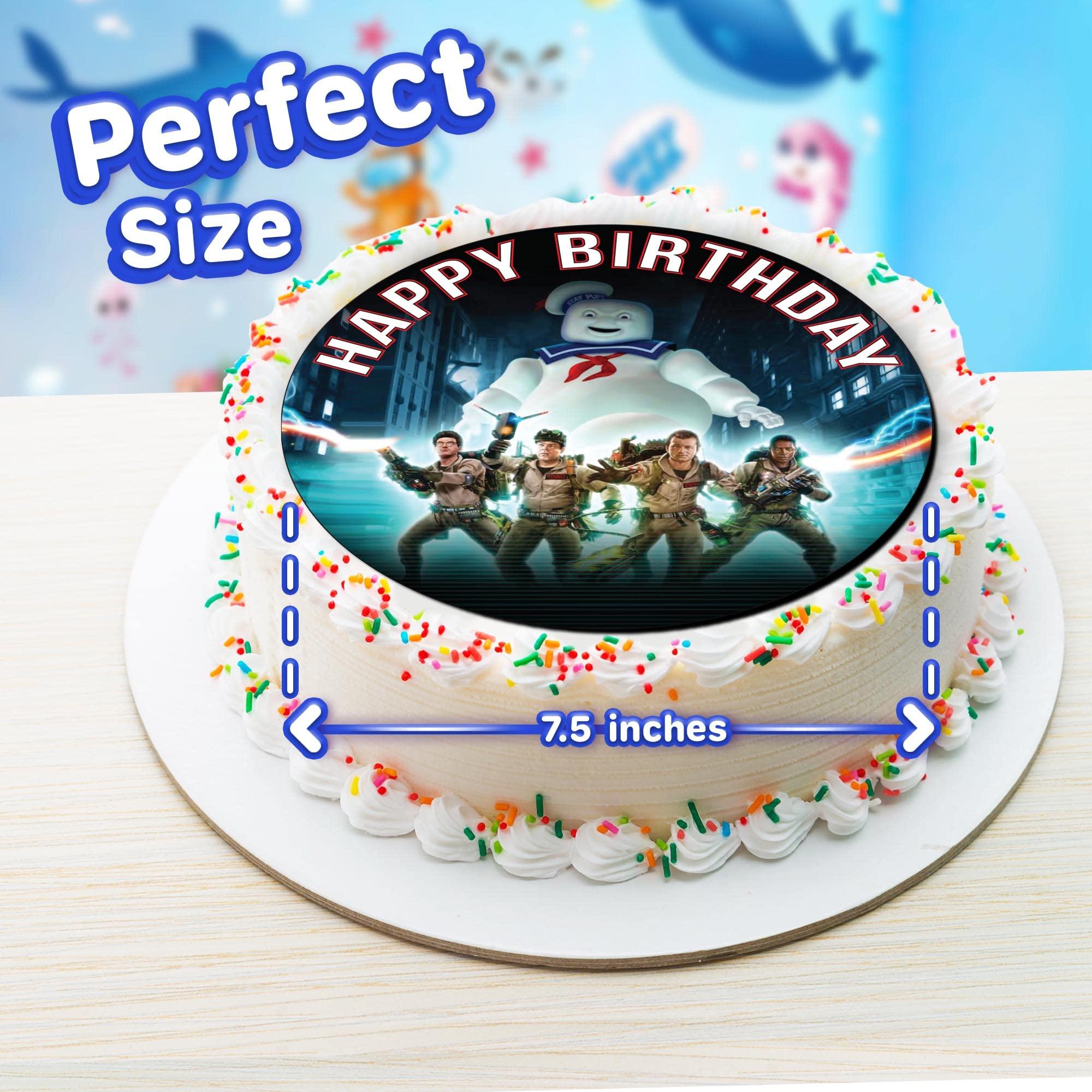 Happy Choices 7.5 Inch Edible Cake Toppers Spooky Ghost Chasers Inspired Birthday Party Collection of Edible Cake Decorations