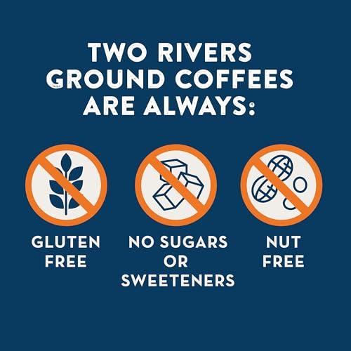 Two Rivers Coffee Two Rivers Coffee Peppermint Stick Flavored Ground Coffee, Perfectly Balanced, Always Smooth, Made with 100% Arabica Beans - Flavor Enhanced, 10 Ounce Bag