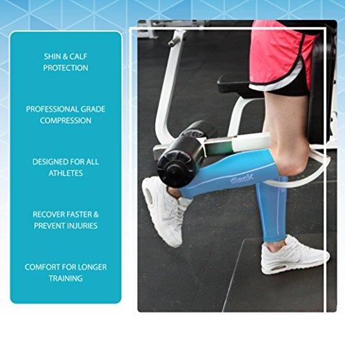 dimok dimok Calf Compression Sleeves Pair - Leg Compression Socks for Calves Running Women Men - Best for Shin Splint Muscle Pain Better Circulation (S/M)