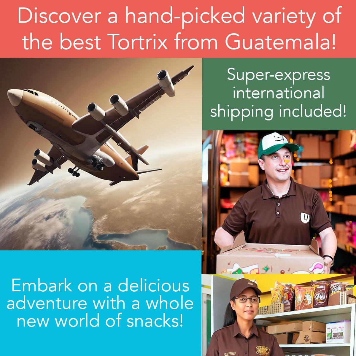 Charloo Charloo Tortrix Guatemala + FREE Gifts! - International Tortilla Chips - Tortrix Limon - Tortrix Chips - Guatemala Tortrix - Tortrix Tacos - Tortrix Twist - Tortrix Barbacoa - Tortrix Picante -