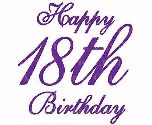 Art of Eric Gunty 2" Round - Purple Happy 18th Birthday - Edible Cake/Cupcake Party Topper - D22439