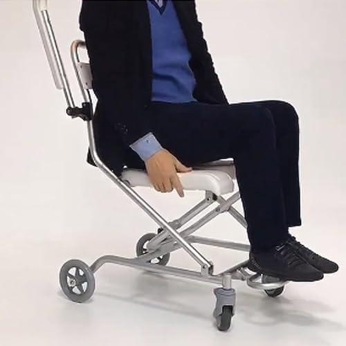 WETOBO Wheel Chair Shower Bath Stool Foldable with Wheels for Elderly and Disabled, Shower Stool with Flip-up Arms and Ergonomic Back - Wheelchair + Shower Chair Two in One