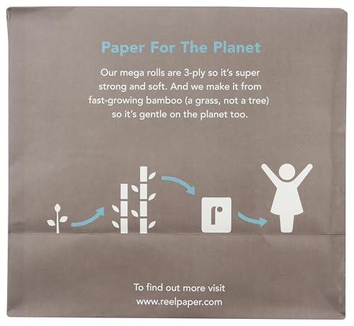 Reel Paper Reel Paper Premium Tree-Free Toilet Paper, 100% Bamboo, 3 Ply, 4 Count (Pack of 6)