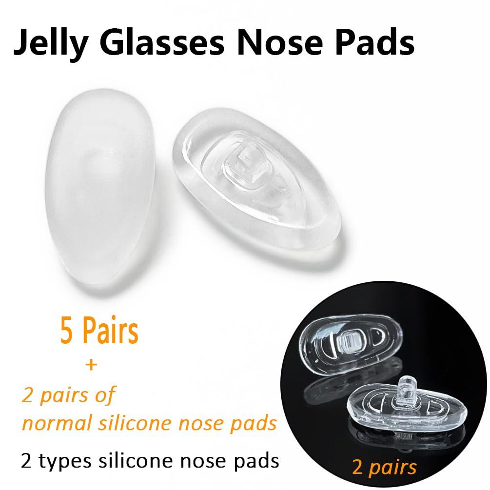 PTSLKHN PTSLKHN Super Soft Eyeglass Nose Pads, Jelly-Soft Nose Pads for Glasses, Non-Slip Comfortable and Non-Indentation, 5+2Pairs