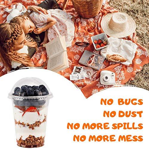 Aatriet Aatriet 12 oz Clear Plastic Parfait Cups with Insert 3.25oz & Dome Lids No Hole - (20 Sets) Yogurt Fruit Parfait Cups, for Dips and Veggies, Take Away Breakfast and Snacks. No Leaking