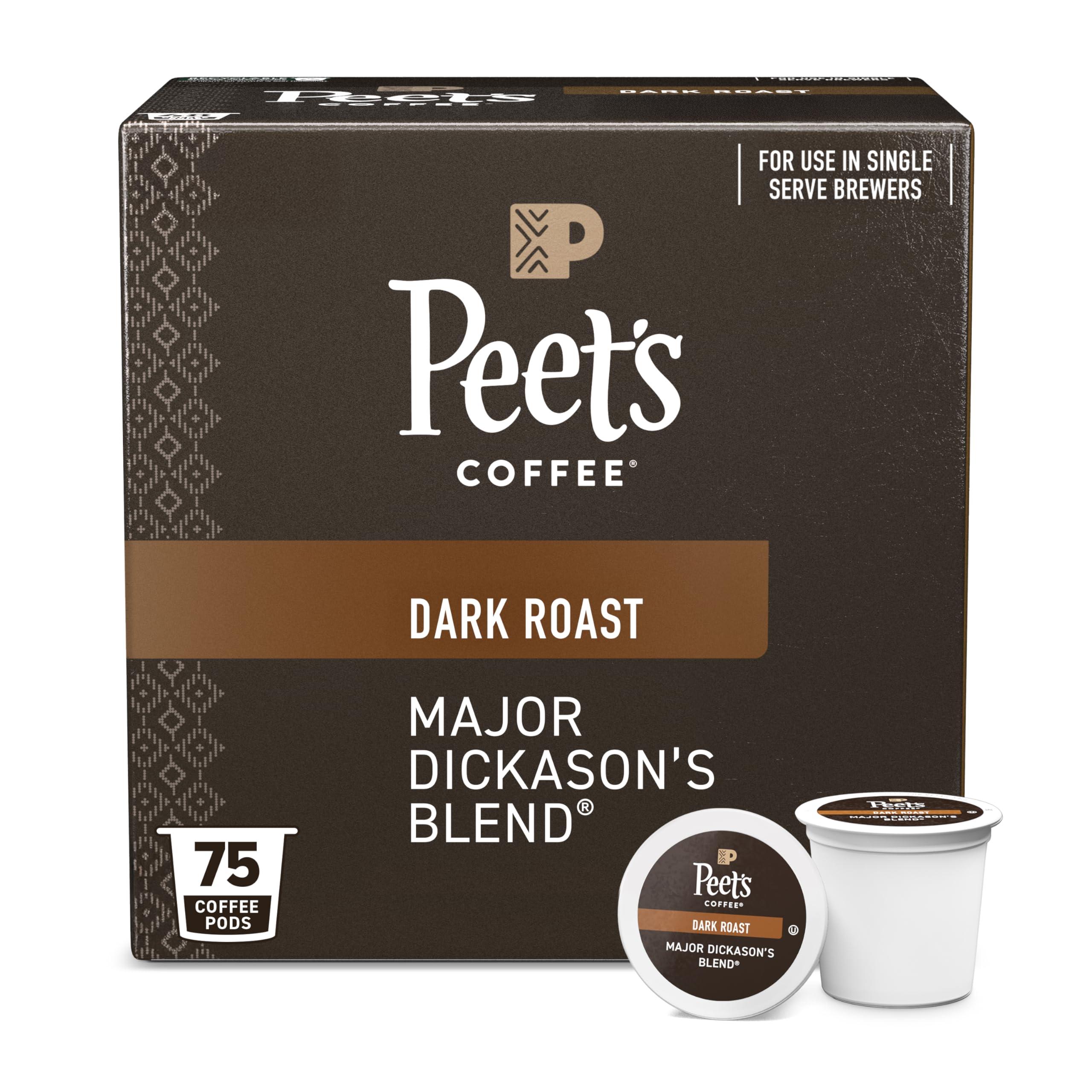 Peet's Coffee Peet\'s Coffee, Dark Roast Keurig K-Cup Pods - Major Dickason\'s Blend 75 Count (1 Box of 75 K-Cup Pods)