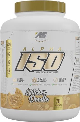 Alpha Supps Alpha Supps ISO, Low Carb 100% Whey Protein Isolate Powder, 25 Grams Per Serving, Helps Support Muscle Growth, Low Sugar and Gluten Free (Snicker Doodle, 5 lb)