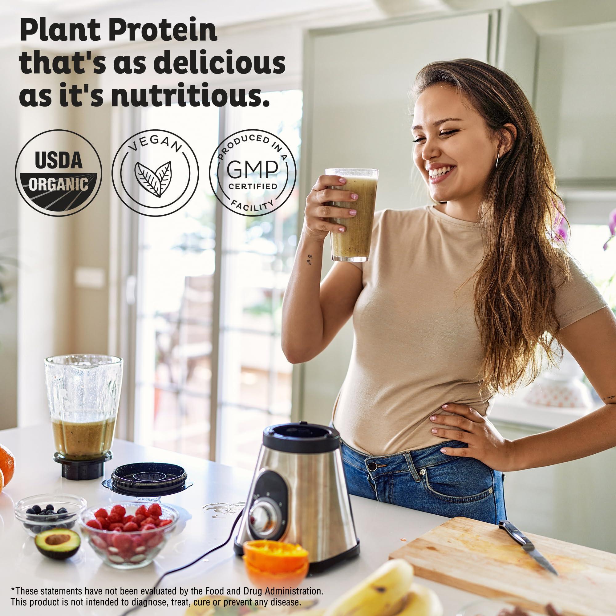 KOS KOS Organic Plant Based Protein Powder, Chocolate Peanut Butter - Delicious Vegan Protein Powder Meal Replacement - Keto Friendly, Gluten Free, Dairy Free & Soy Free - 2.4 lbs, 28 Servings