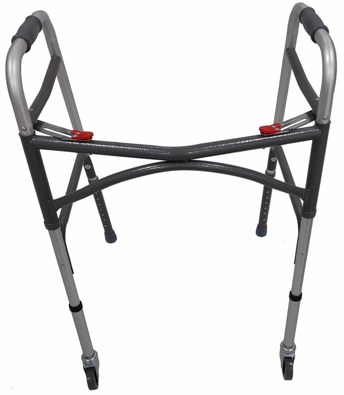 weilai Walker Wheels, Swivel Universal Walker Caster Wheel with 5 Height Adjustable, Replacement Feet Parts Rollator Accessories (Pack of 2)