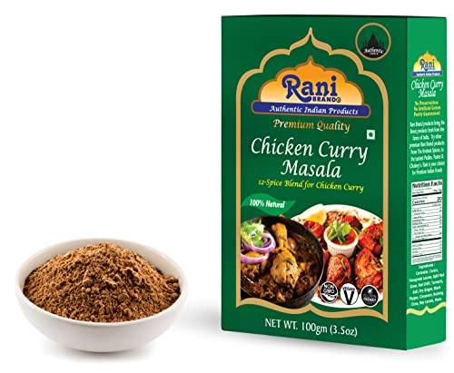 Rani Brand Authentic Indian Products Rani Chicken Curry Masala (Indian 13-Spice Blend for Chicken) 3.5oz (100g) ~ All Natural | Vegan | No Colors | Gluten Friendly | NON-GMO | Indian Origin