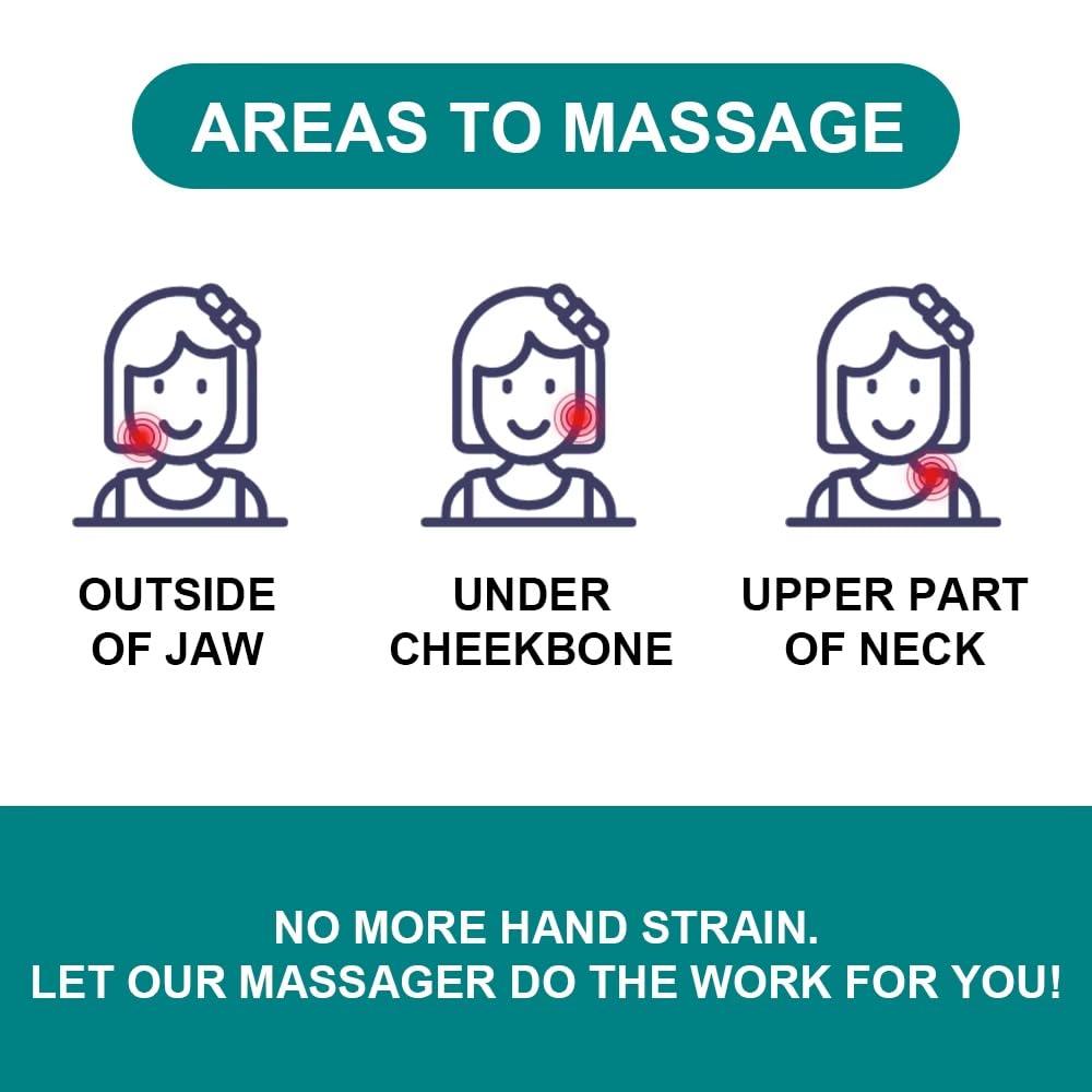 Generic TMJ Pain Relief Jaw Massager - Travel Pouch Included - 10 Gentle Massage Modes - Ergonomic Design, Medical-Grade Silicone - Pain Relief for Jaw and Neck - TMJ Massage Tool - Jaw Massager