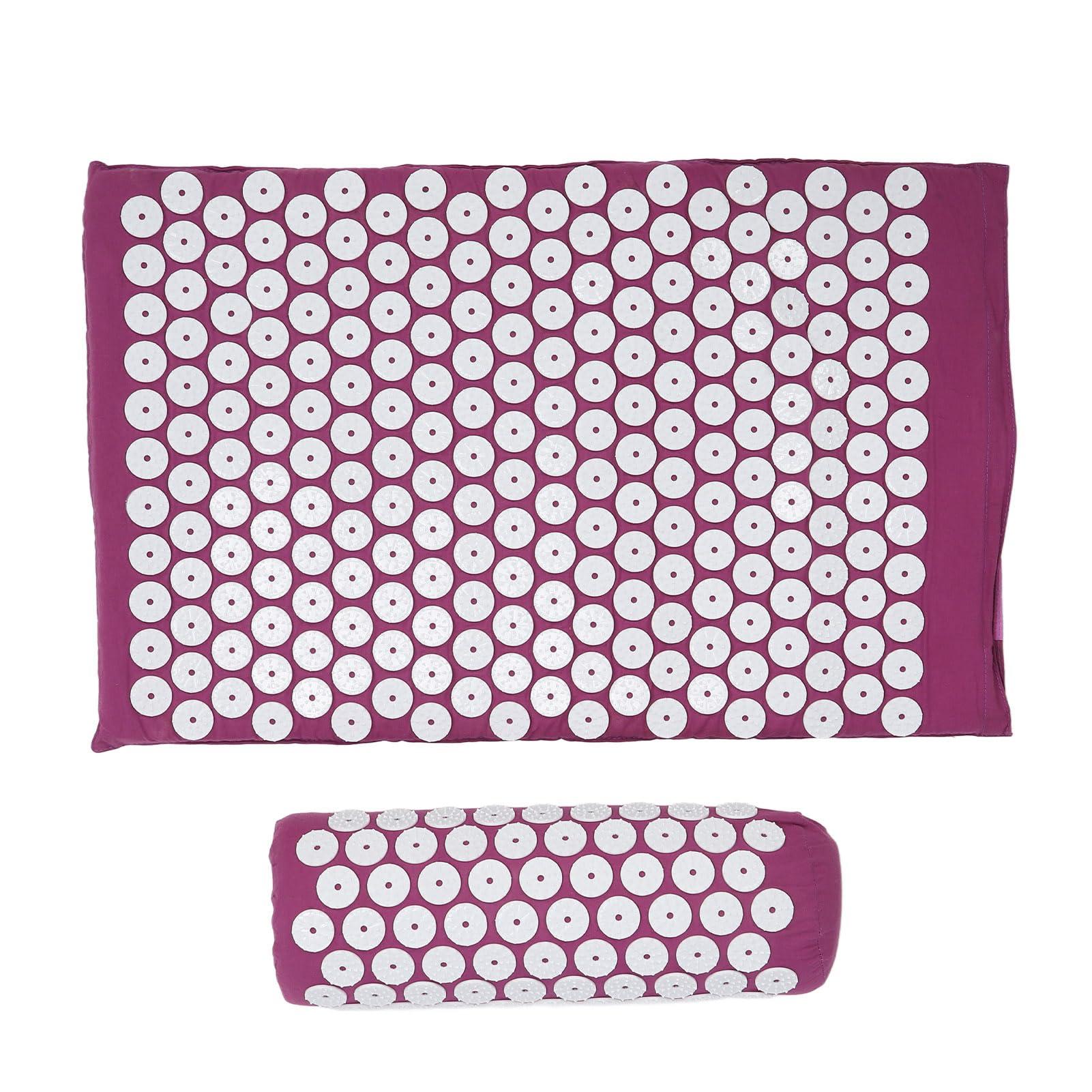 Yosoo Acupressure Mat Pillow Set Acupressure Pillow Muscle Relaxation Acupressure Mat Acupressure Massage Pad Acupressure Mat Pillow Set for Muscle Relaxation and Stress Reduction