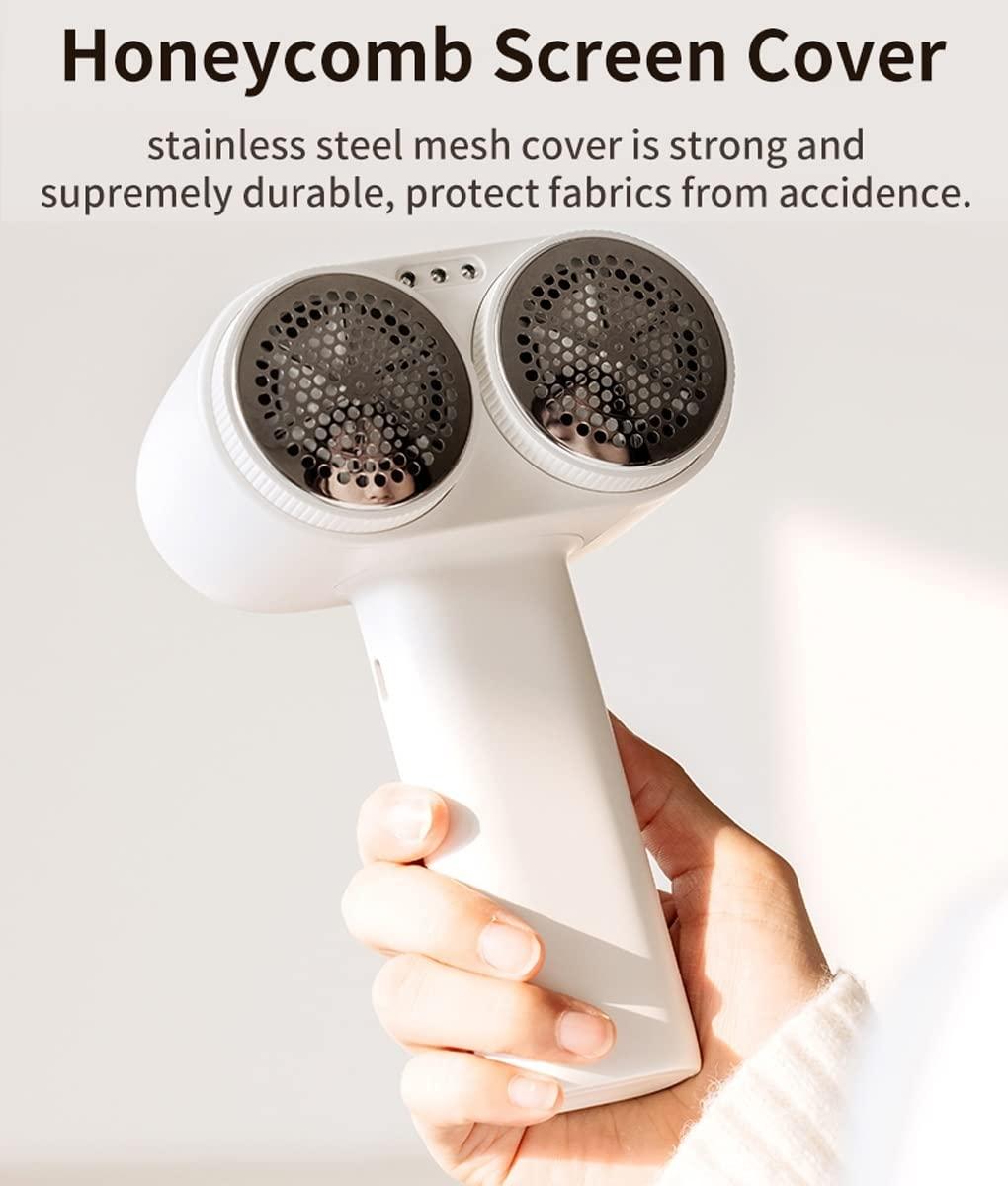 YIORYO Double-Head Sweater Fabric Shaver, Rechargeable Lint Remover Fabric Shaver | 3-Speed Regulation Electric Lint Remover | Pilling Remover for Clothing | Remover for Clothes Blankets Bedding Furniture (