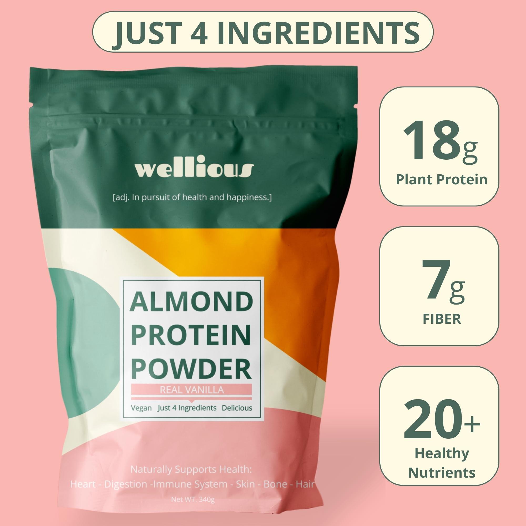 wellious wellious Clean Vegan Protein Powder Vanilla - Organic Plant Based Protein Powder Dairy Free for Gut Health, No Sodium, High Fiber, Keto Friendly, Non Dairy, Lactose Free Protein Powder