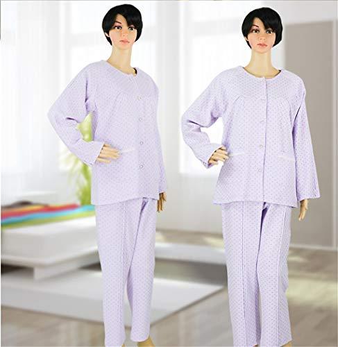Whryspa Patient Pajamas Home Care Clothing Suit for Fracture,Disability,Surgery Patients,Paralysis,Long Bedridden Elderly,Easy to Wear Off,Pants,M