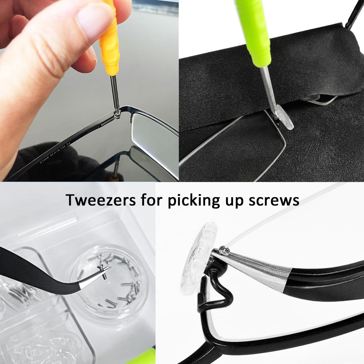 PTSLKHN PTSLKHN Screw-in Eyeglass Nose Pads, Glasses Nose Pads Replacement Kit, 12 Pairs of Soft Silicone Nose Pads for Eye Glasses, Sunglasses and Presbyopes