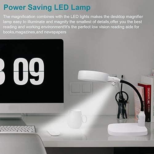 YYDS YYDS Magnifiers Desktop Magnifier with Lights Heavy Duty Stand Illuminated Hands Free Dimmable Diopter for Close Work Repair Crafts Visual Impairment Aids