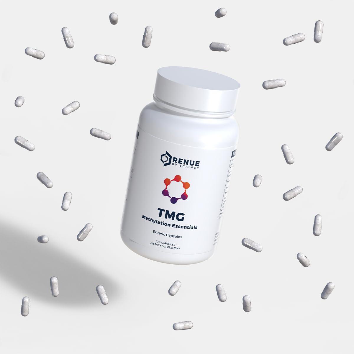 Renue By Science Renue By Science TMG | High Strength TMG Supplements | 120 Trimethylglycine Capsules - 900mg TMG per Serving with Vitamin B12 Vitamin B6 Folate & Zinc | Made in The USA & Third-Party Tested