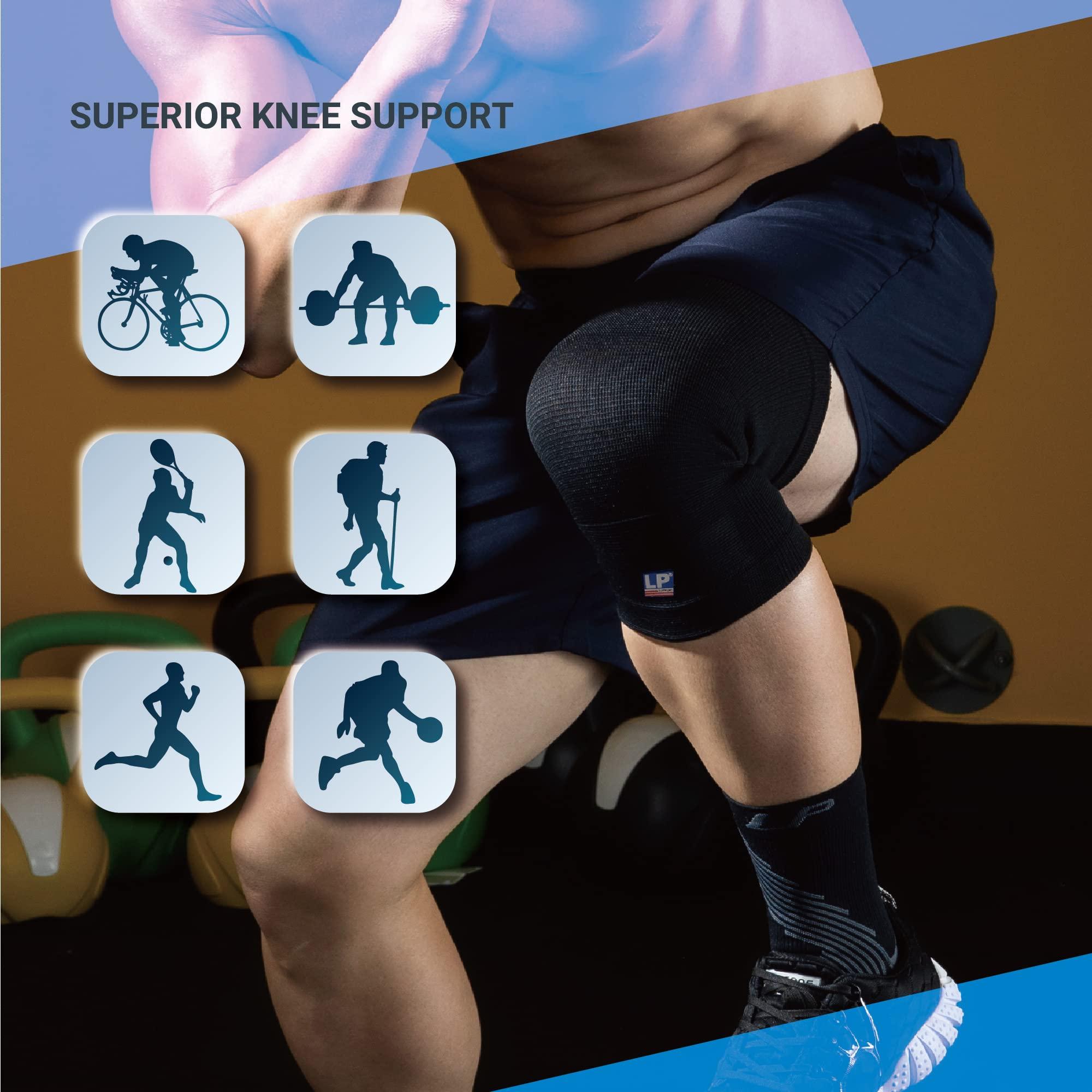 LP SUPPORT LP 647 Knee Brace For Arthritis Pain, Knee Pain Relief, Injury Recovery - Knee Sleeve For Weightlifting, Basketball, Hiking, Biking, Running, For Men Women (Blue, S, 1pcs)