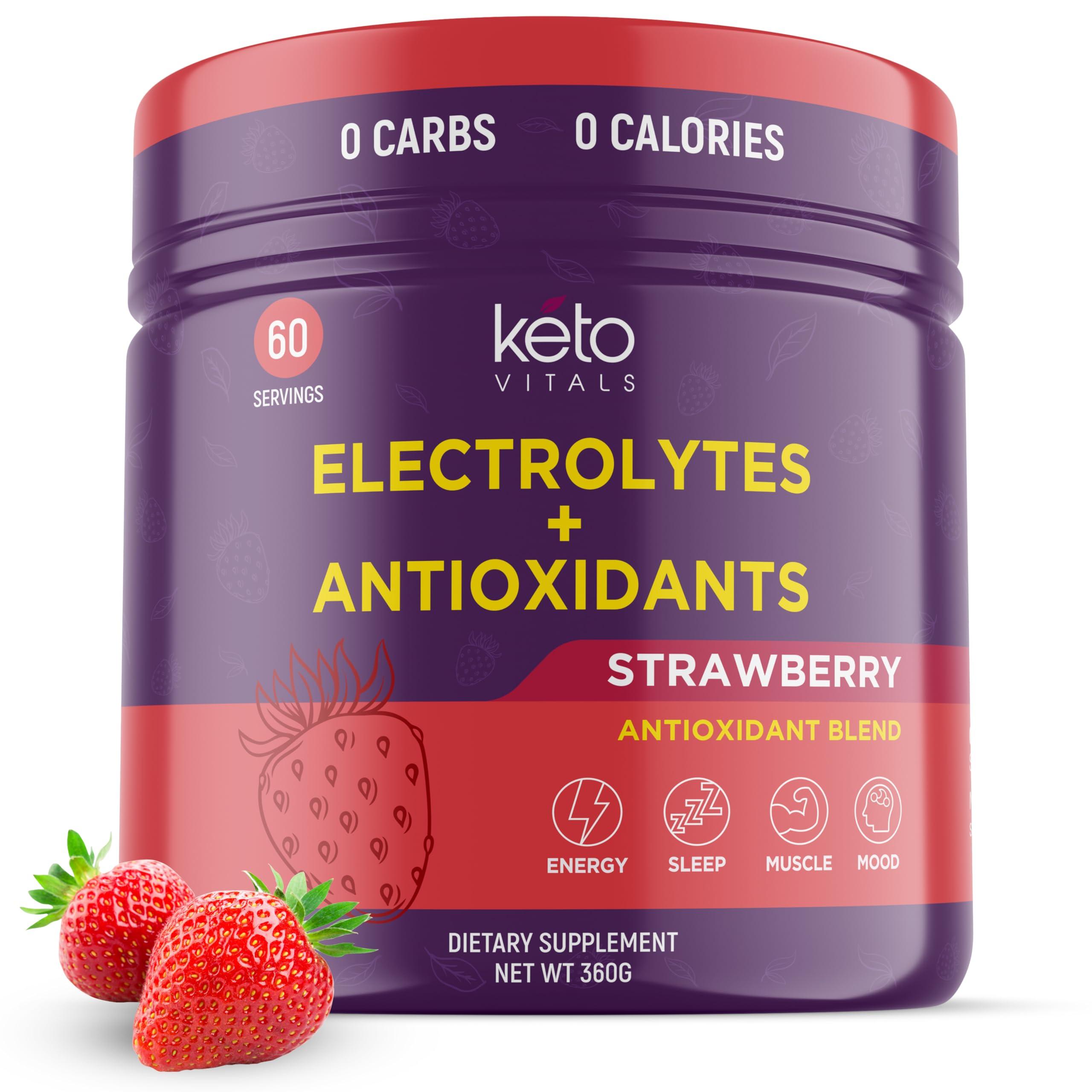 Keto Vitals Keto Vitals Electrolyte Powder | Keto-Friendly Electrolytes with Potassium, Magnesium, Sodium, Calcium | Keto Electrolytes Supplement Energy Drink Mix | Sugar-Free, Zero Calories, Zero Carbs