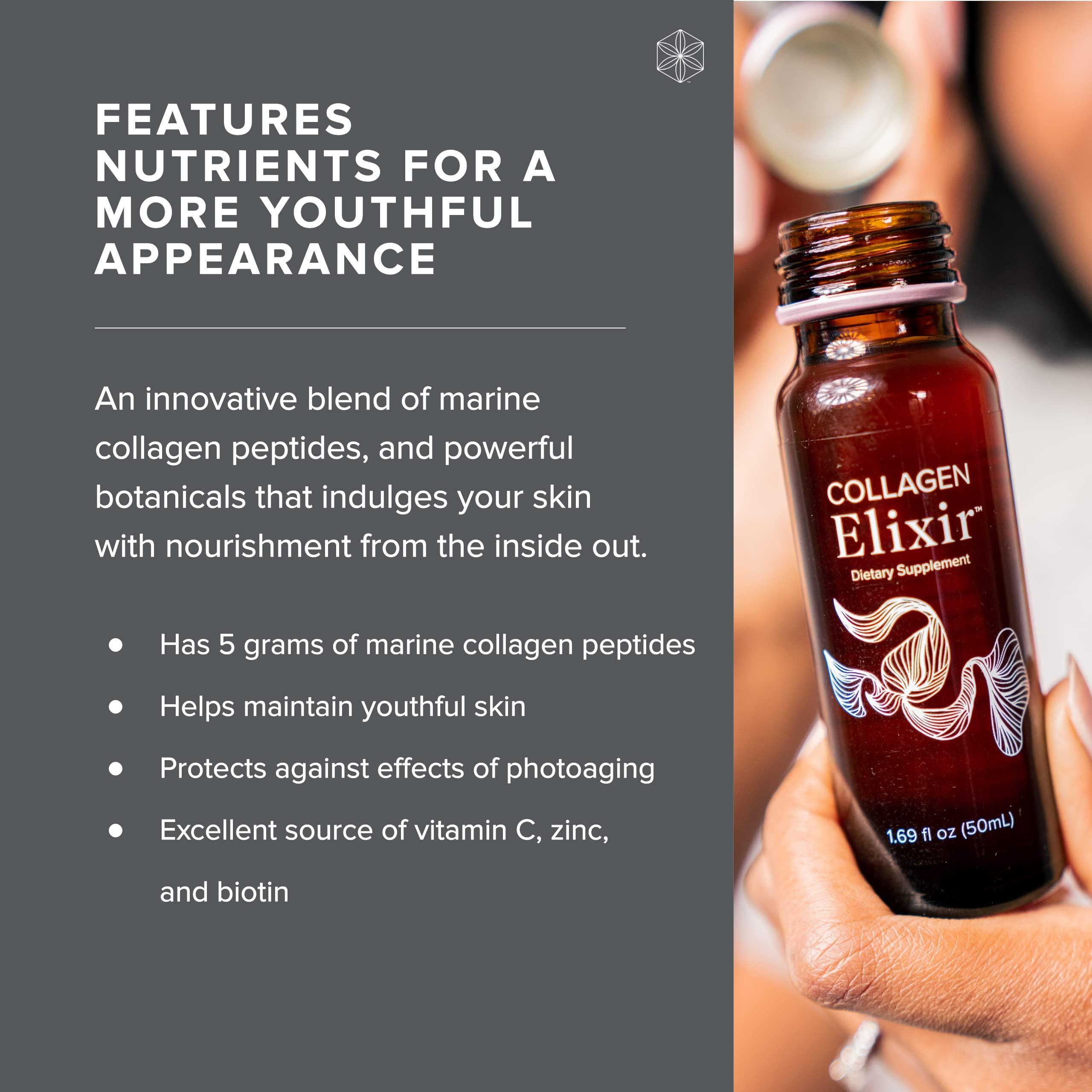 Isagenix Isagenix Collagen Elixir - Drink with Marine Collagen Peptides - Support a Youthful Appearance with Vitamin C, Zinc & Biotin - 50 mL