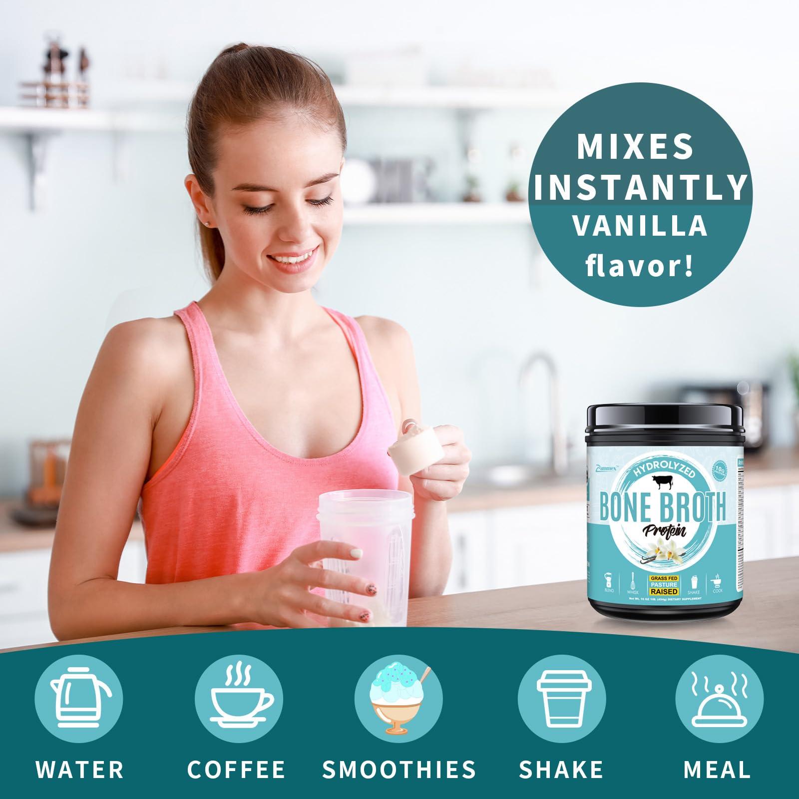 Zammex Zammex Bone Broth Protein + Bovine Colostrum Powder