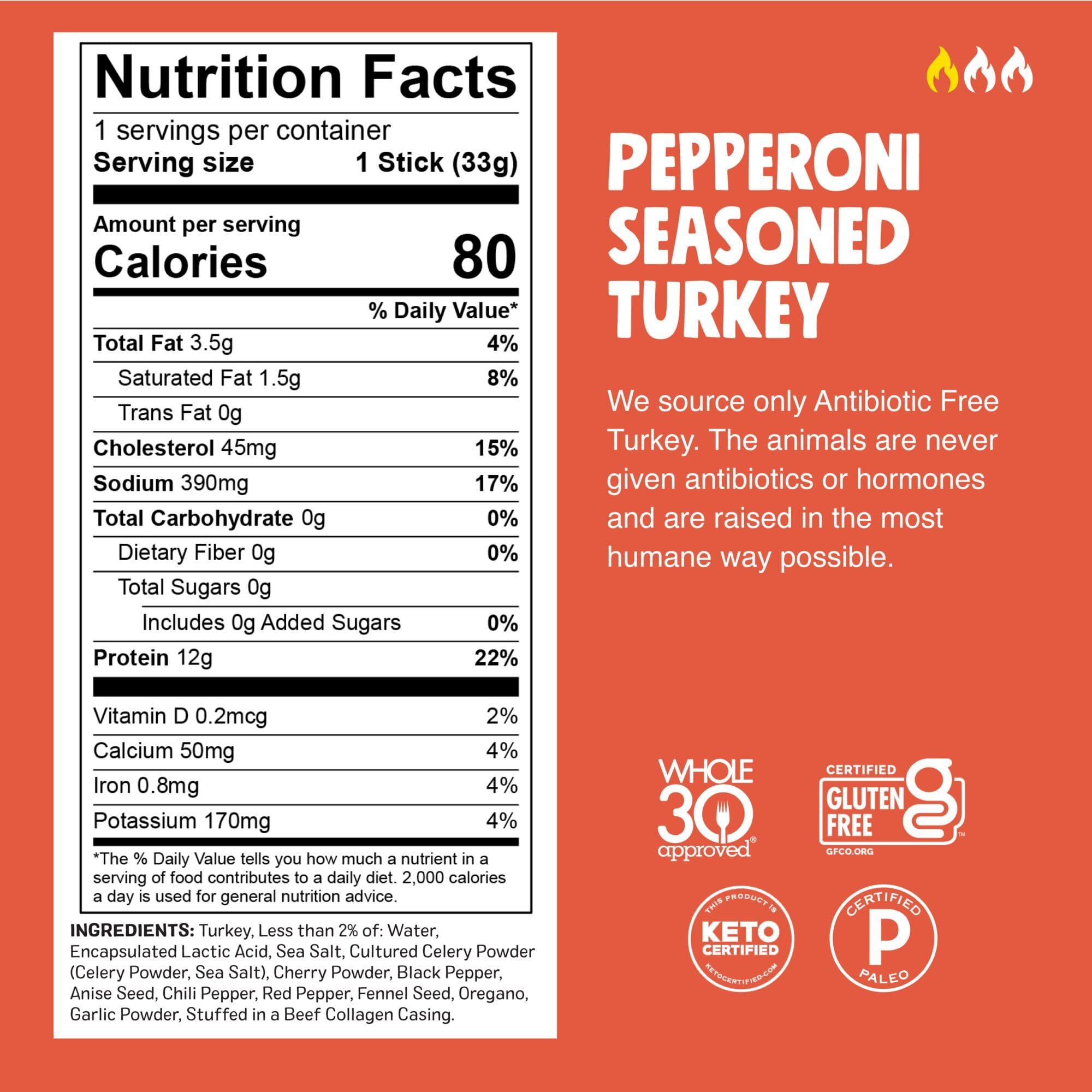 Chomps CHOMPS Pepperoni Turkey Stick 8 Pack, 9.2 OZ