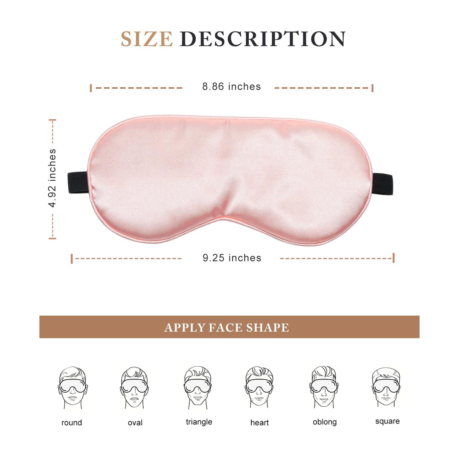 Uaszdau Sleep Mask Silk Eye Mask for Sleeping, Super Soft Blackout Eye Mask for Women Men, Side Sleeper Eye Covers for Sleeping with Adjustable Straps, Travel Eye Mask, 3 Pack