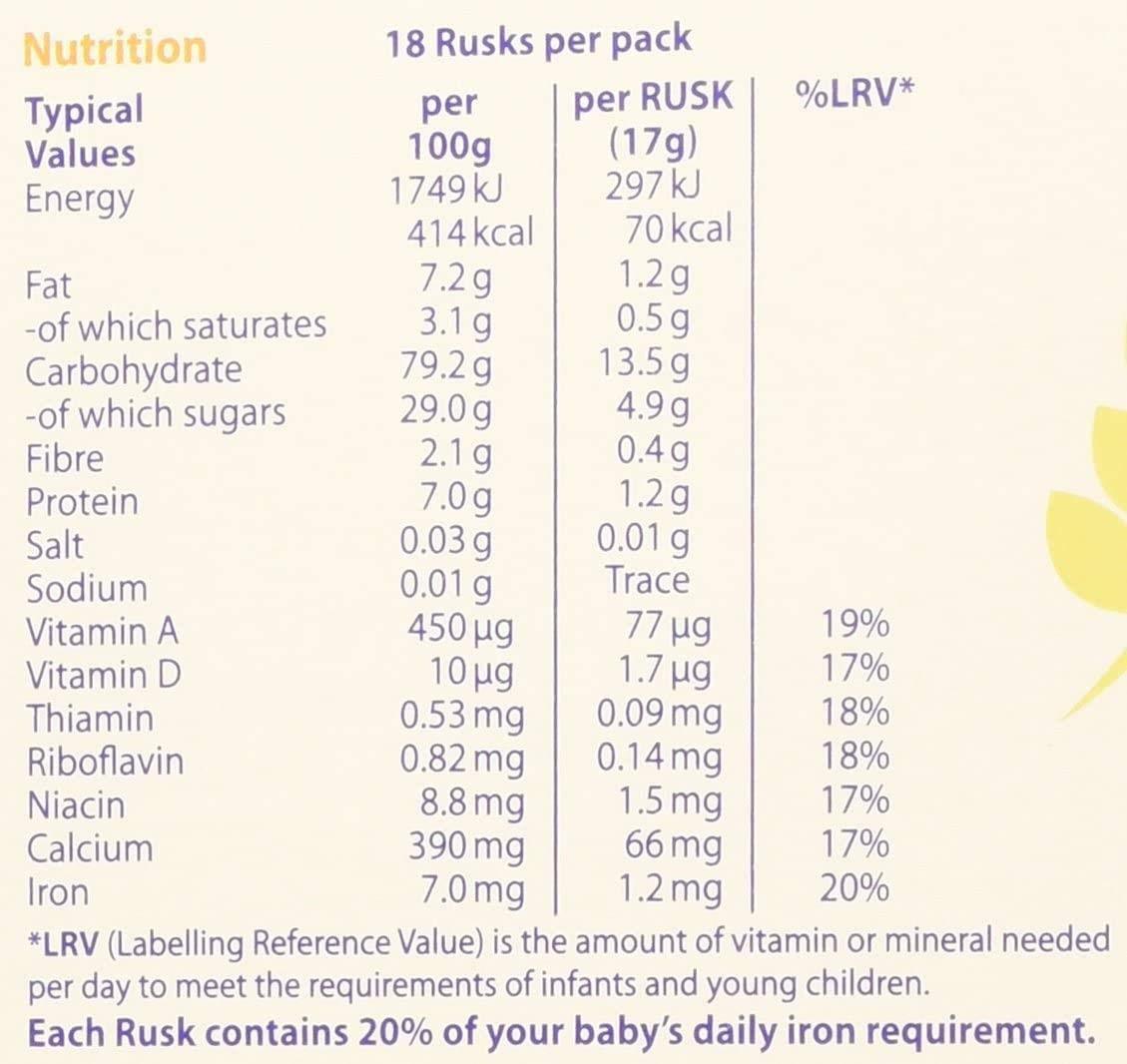 Heinz Farley\'s Rusks Original Biscuits 300g Made from the finest baby grade ingredients. A great way to gradually introduce your baby to solid foods. Packed with 7 key vitamins and minerals