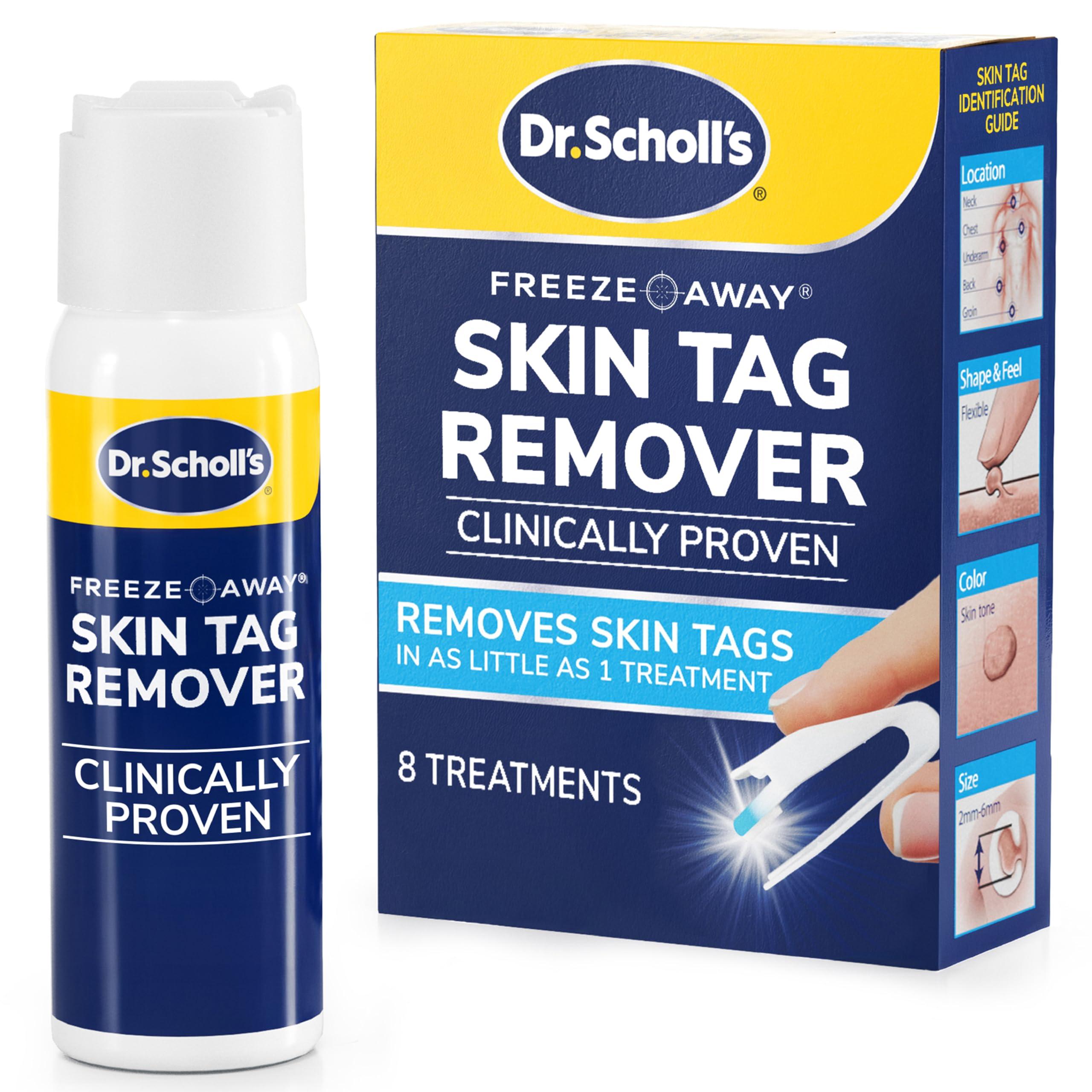 Dr. Scholl's Dr. Scholl's Freeze Away Skin Tag Remover - The First FDA Cleared, at Home Skin tag Removal kit. Clinically Proven Skin tag Removal in as Little as 1 Treatment. 1 Skin tag Removal kit, 8 Treatments.