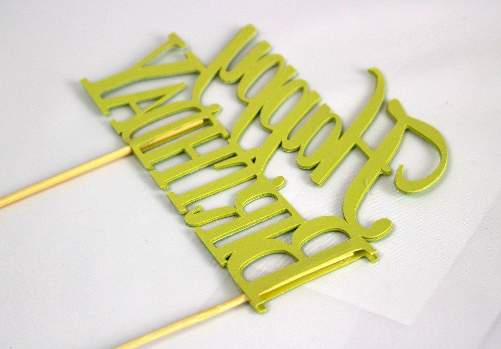 All About Details All About Details Happy Birthday Cake Topper, 1pc, birthday cake topper, birthday party decoration (Lime Green)